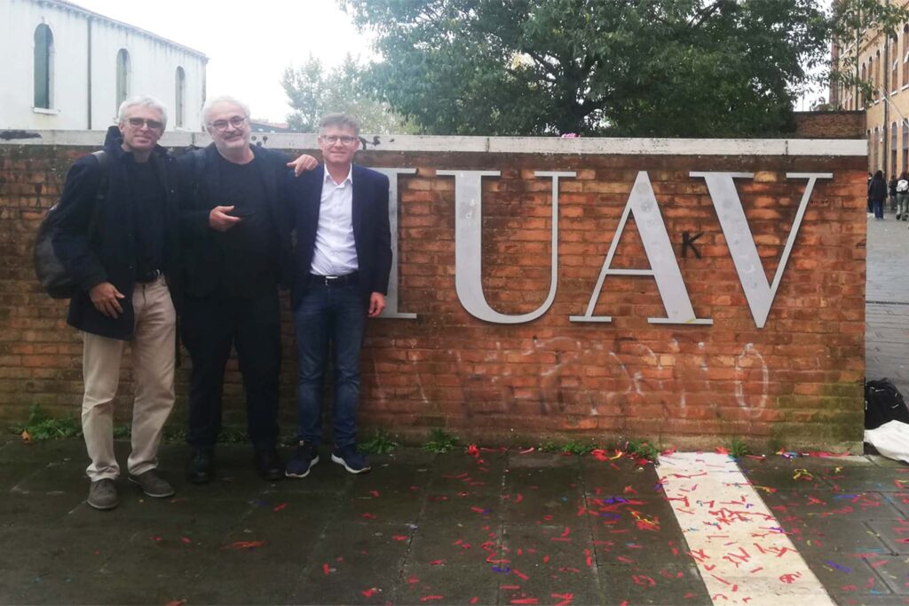 Andrea Dell'Orto, Mauro Frate e Herbert Niederfriniger dopo la lezione allo IUAV a Venezia